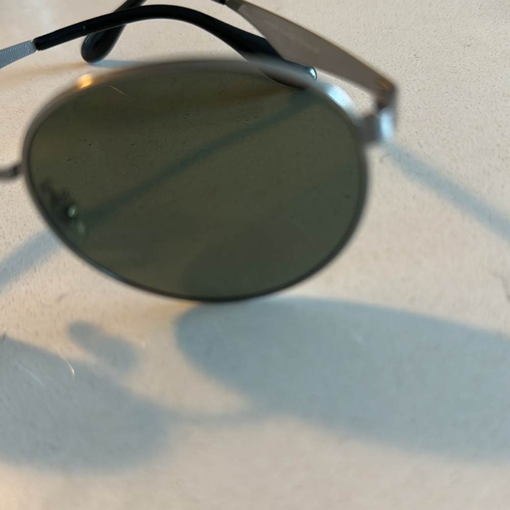 Ray-Ban 90s Style Metallic Silver Sunglasses with Dark Green Lenses - Picture 12 of 12